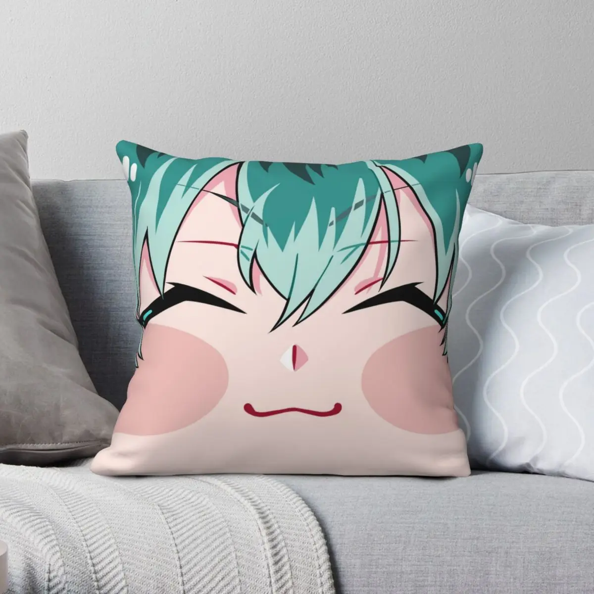 Hypnosis Mic Sasara Square Pillowcase Polyester Linen Velvet Pattern Zip Decorative Pillow Case Bed Cushion Cover Wholesale