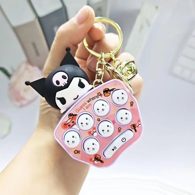 Sanrio Puzzle Squirrel Game Machine Keychain Kuromi Cute Fun Mini Handheld Cartoon Pendant Exquisite Portable Intelligence Toys