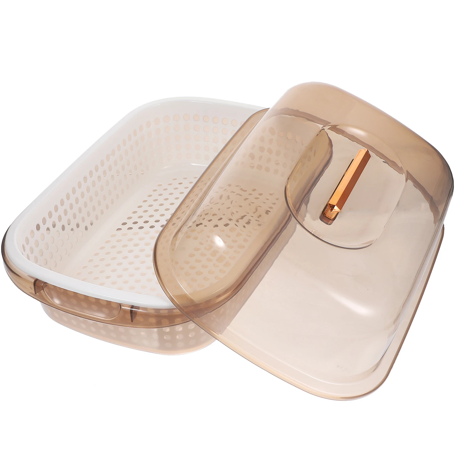

1pc Vegetable Washing Basin Kitchen Double Layer Drain Basket Fruit Pp Material Storage Rack Vegetable Drain Basin Fruit