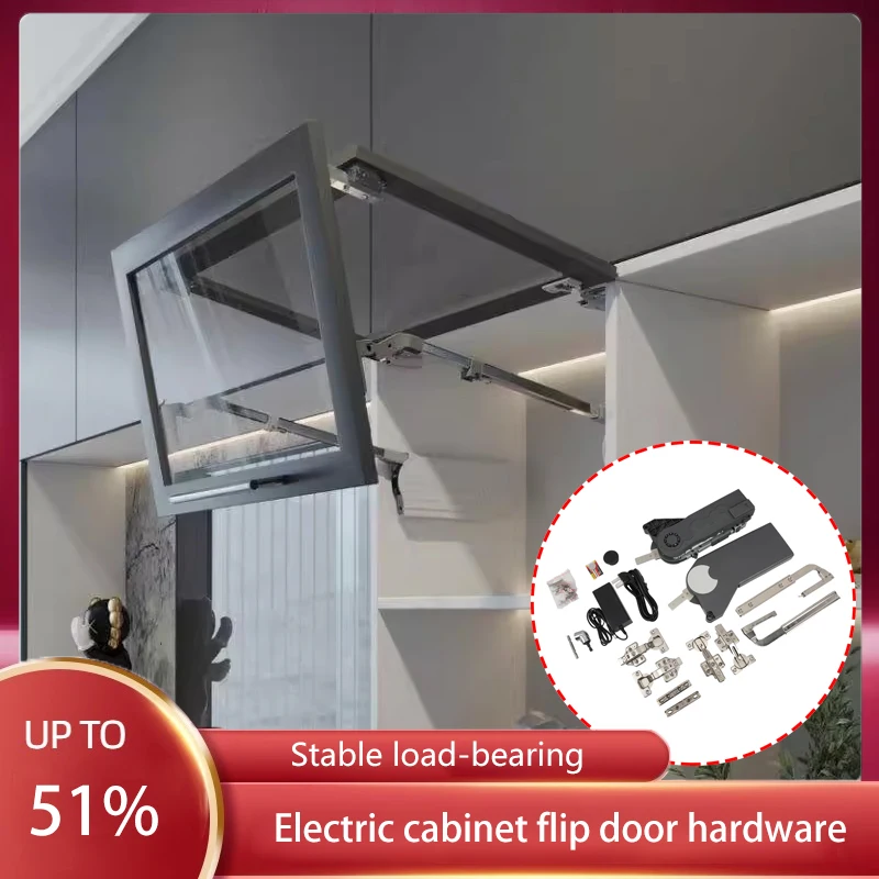 Intelligent Electric Bi-Fold Door Cabinet Flip Support Rod Hardware Sliding Door Opening Damping Buffer Gas Support Door Hinge