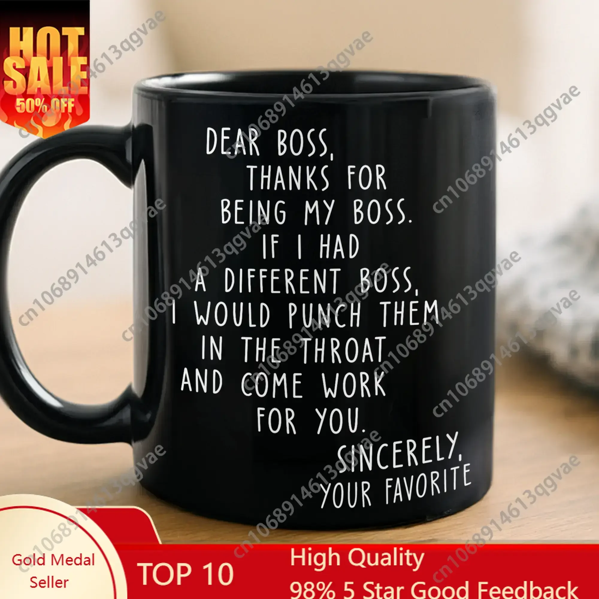 

Judywin Talk - Dear Boss 11oz Ceramic Black Mug Best Boss Coffee Mug Best Gifts Funny Boss Gift - Reusable Black Coffee C