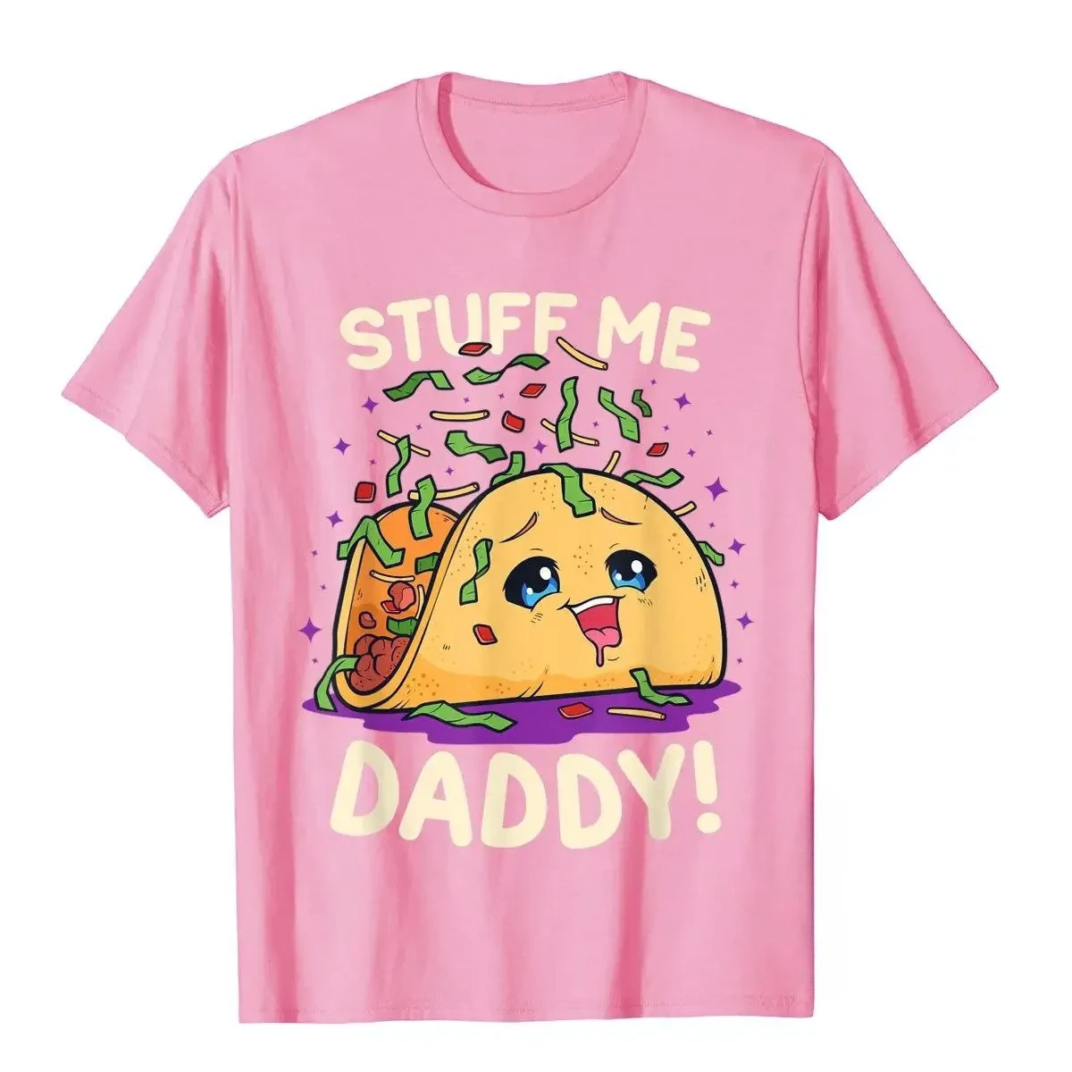 Funny Dirty Pun Stuff Me Daddy Naughty Taco Graphic Women Print Tee New Summer Fashion Casual Daily Cute Women Stylish Clothing