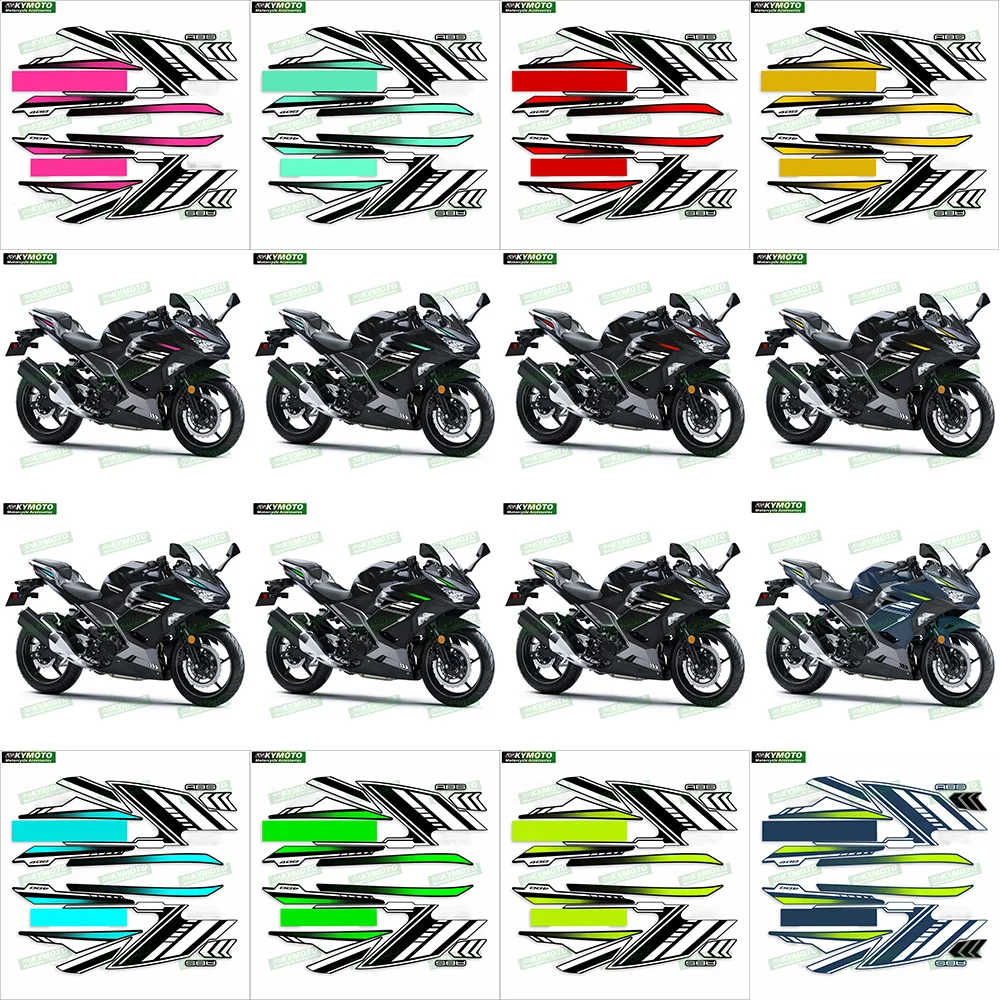 

for Kawasaki Ninja400 Ninja 400 EX400 motorcycle sticker body decoration fairing windshield waterproof reflective decal full set
