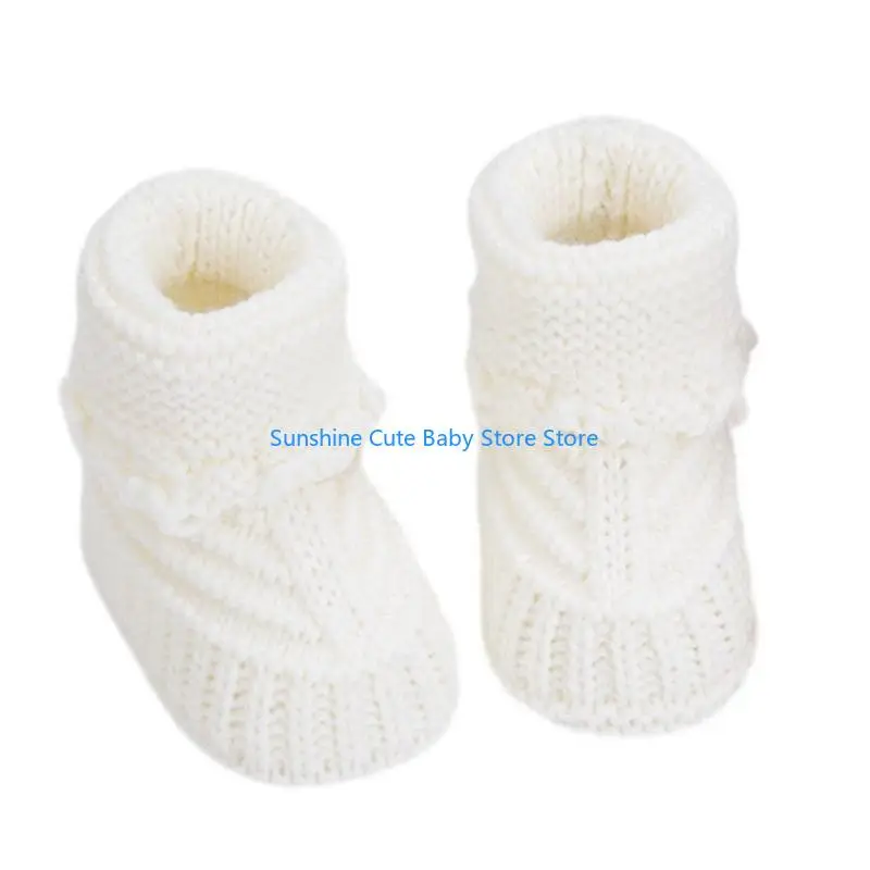 

C5AF Warm & Soft Baby Booties for Newborns Knit First Walkers Soft Infant Shoes for Boy & Girls Perfect for Any Outfit