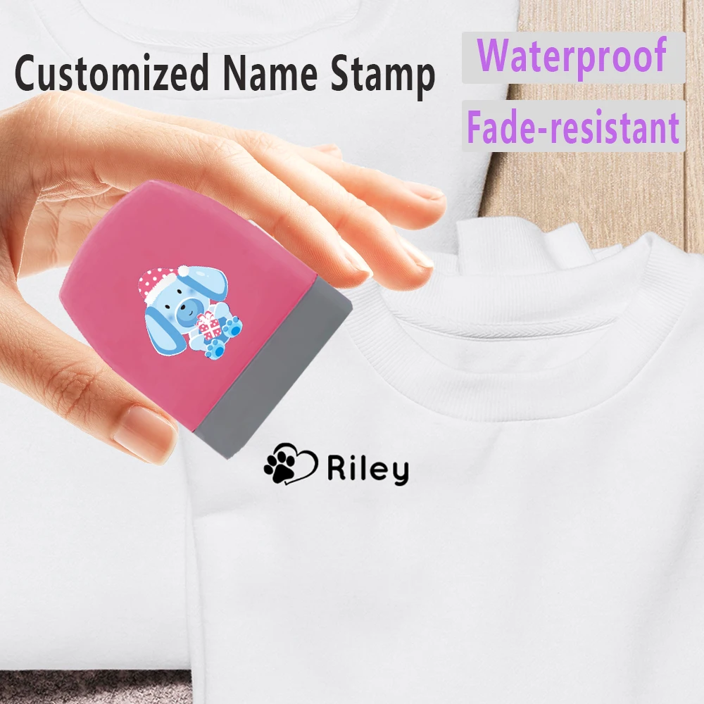 Creative Blue Puppy Crystal Sticker Pattern Customizable Name Seal Fadingldentify Your Belongings with Customized Labels