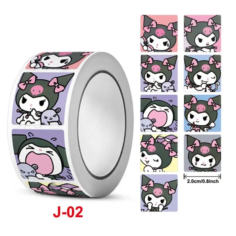 200Pcs Sanrio Hellokitty Cinnamoroll Kuromi Sealing Labels Stickers Tape Decals Diy Stationery Sticker Kids Reward Gift For Girl