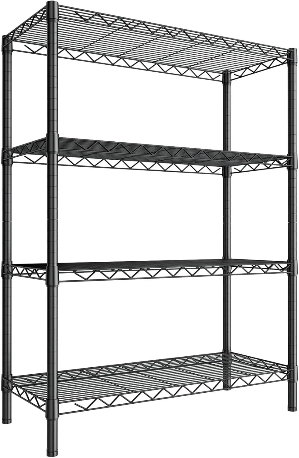 

4 Shelves Adjustable Shelf Heavy Duty Shelf 1400Lbs Wire Storage Shelving Metal Organizer Wire Ra Bla 18Dx46Wx59H