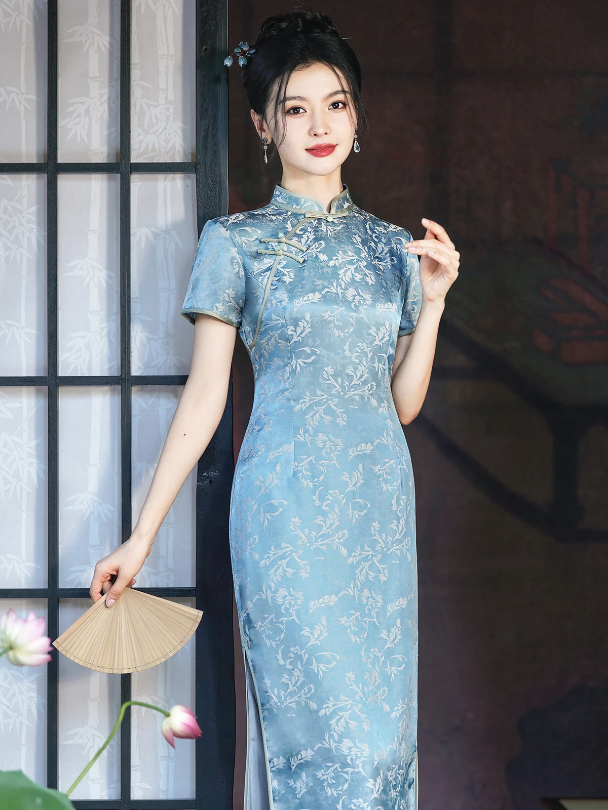 

Новинка: Летнее повседневное платье Fuyao в китайском ретро-стиле с цветочным принтом, высокое качество, короткий рукав