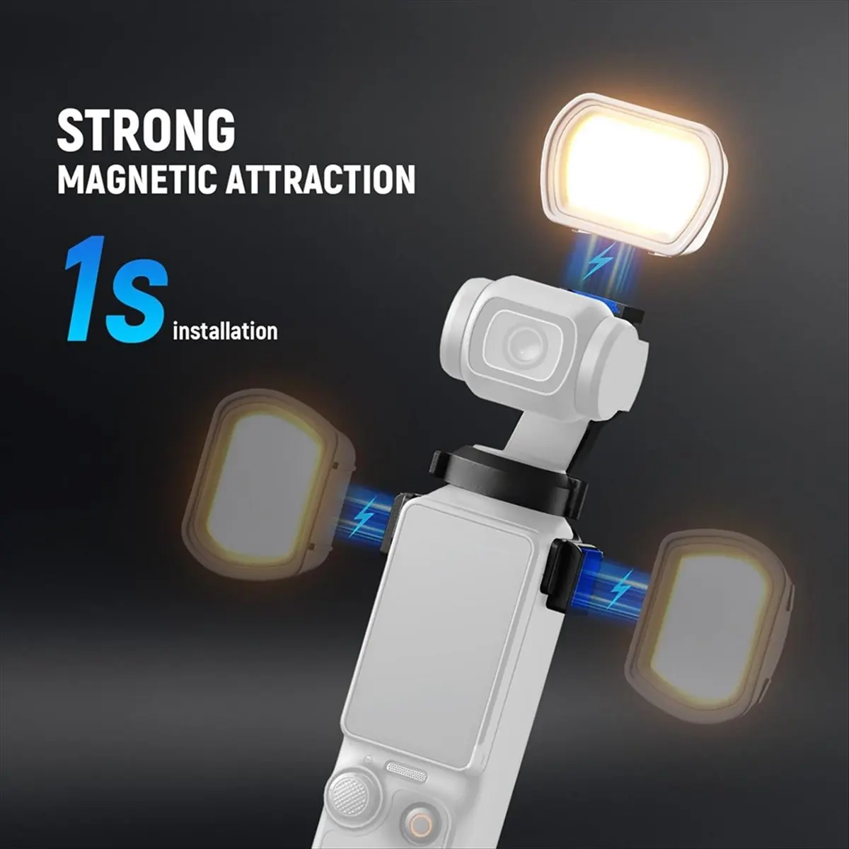 

DT398 Mon.Magnetic Auxiliary Light Compatible with for Pocket 3,Rechargeable Fill Light for Selfie Vlog Video Recording