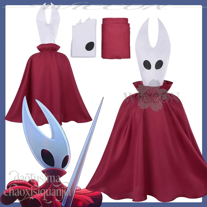 

White Horn Mask Red Cape Horror Ghost Halloween Christmas Activity Party Uniform Knights 코스프레 Anime Game Cosplay Hollow Costume