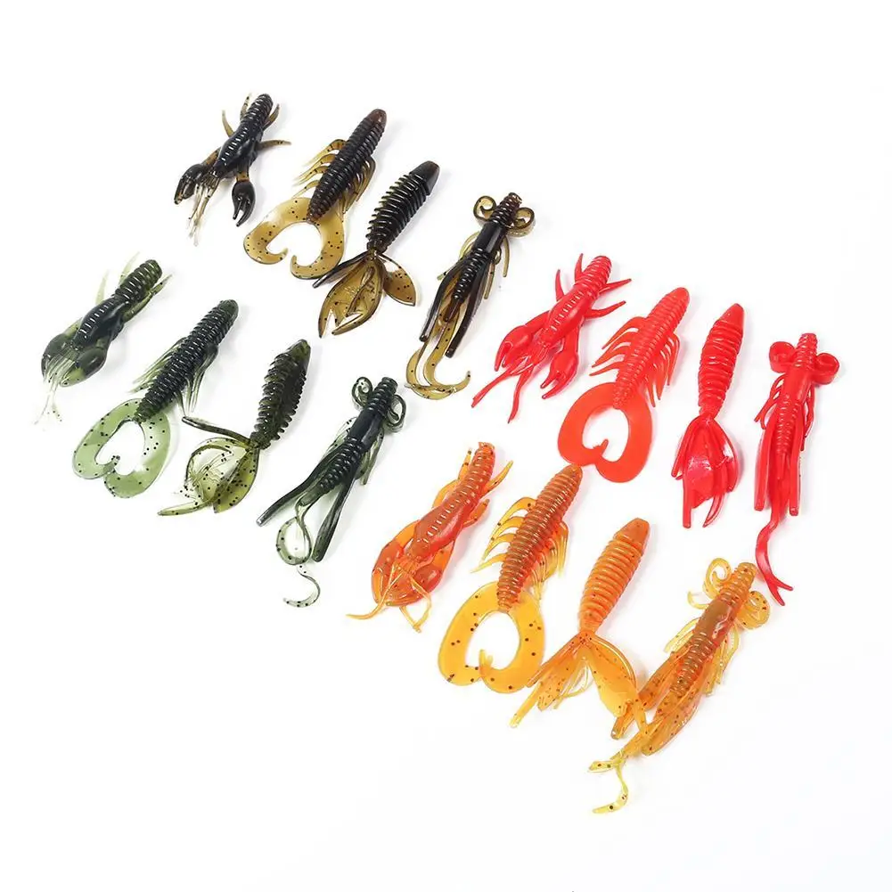 

4Pcs/Lot 5.5/5.8/6cm Soft Silicon Shrimp Shaped Crankbait Fishing Lure Set Swivel Jigging Wobbler Bass Artificial Fishing Tackle