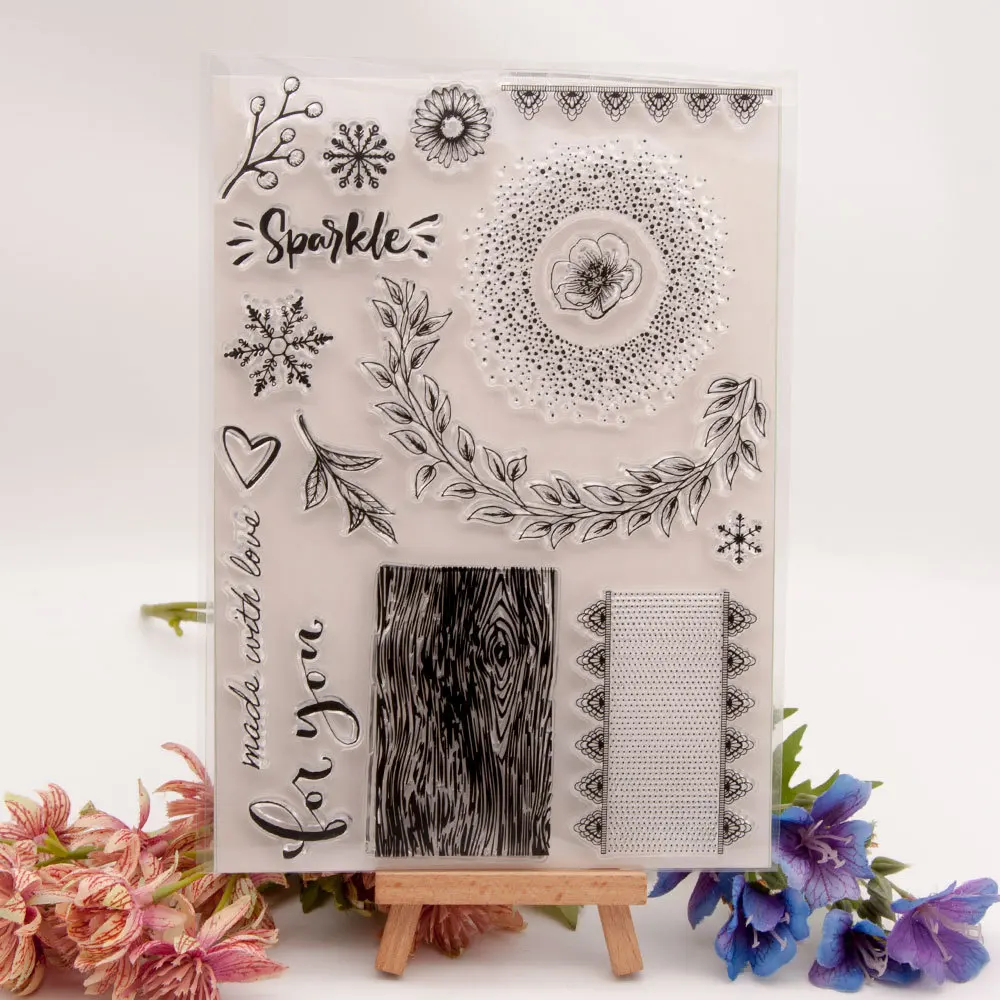 

Flowers and tree patterns Clear Stamps for DIY Scrapbooking Card Rubber Stamp Making Photo Album Handmade Crafts Decoration