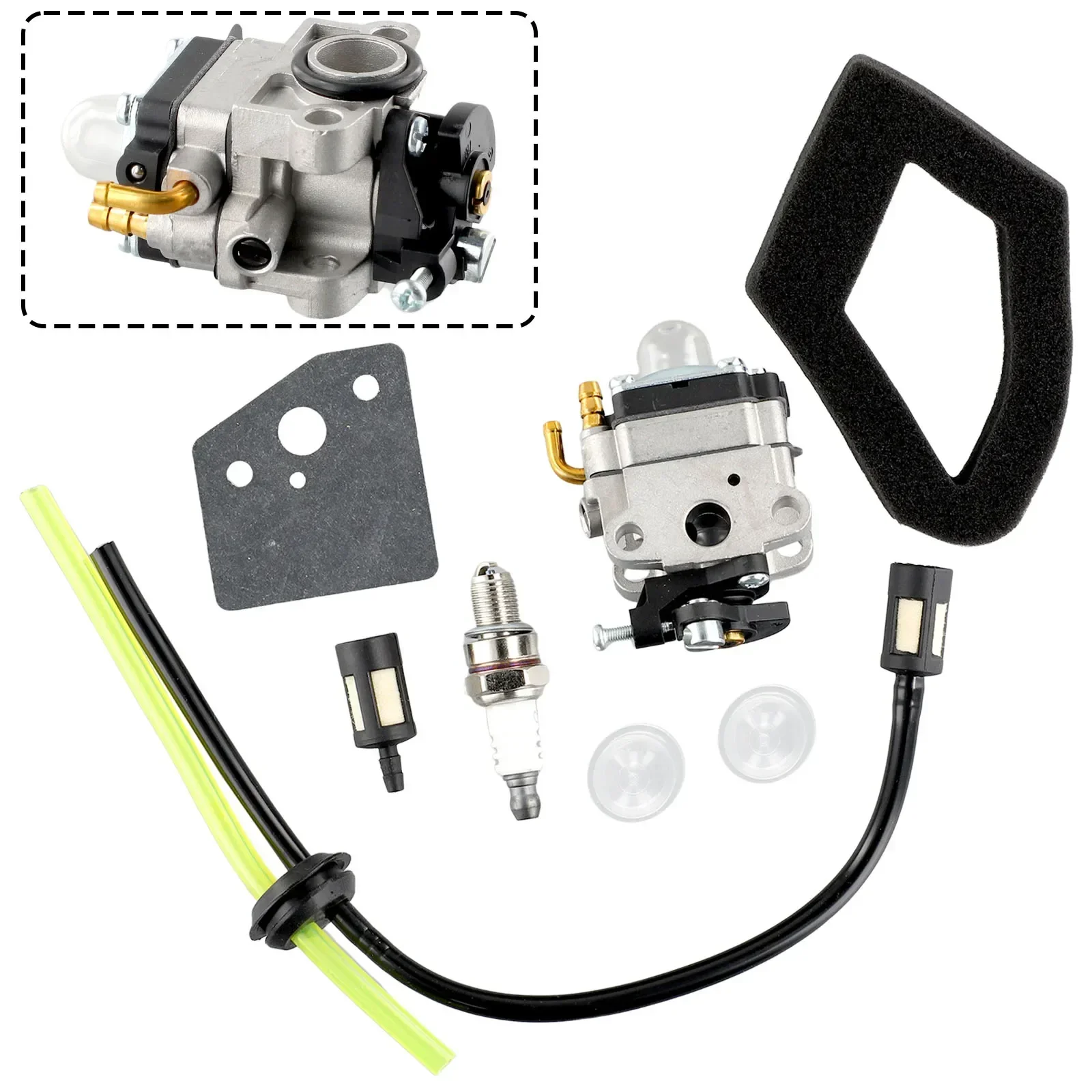 Imagem -05 - Kit de Carburador Carb Conjunto de Lâmpada Primer Vela de Ignição Filtro de ar Cortador de Escova fg 10016100 -zm5803 para Honda Gx31 Gx22 Novo