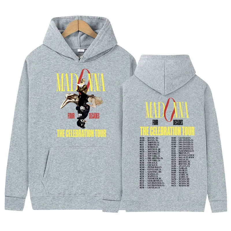 Singer Madonna The Celebration Tour 2024 nuova felpa con cappuccio uomo donna Hip Hop Retro Pullover felpa abbigliamento moda felpa con cappuccio oversize