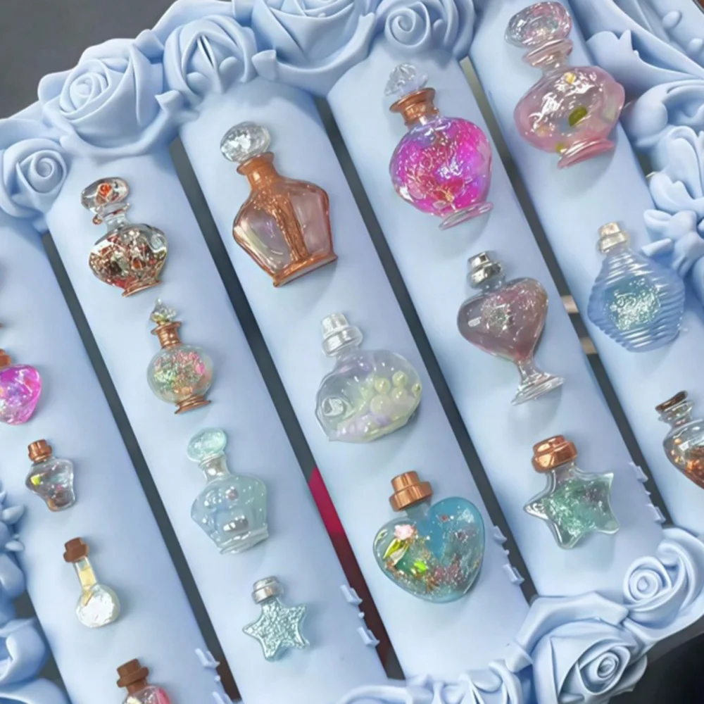 Magic Potion Bottle Nail Mold DIY Nail Art Essential Silicone Mold Crystal Stone Shapes 3D Template for Manicure Decoration Tool