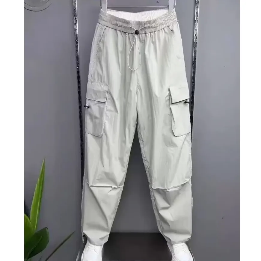 Straight Leg Pants For Men In Summer Thin And Breathable Casual Youth Loose And Solid Color Large Pockets Stylish Work Pants