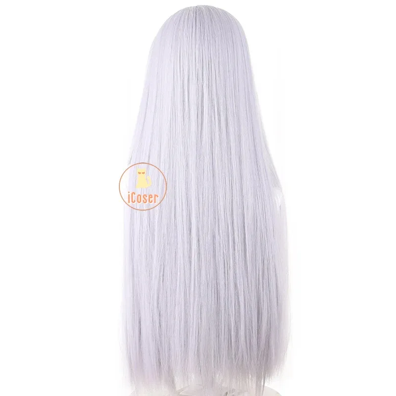 Frieren-Peluca de Cosplay de Anime Frieren Beyond Journey's End, pendientes con orejas de pelo largo morado claro, accesorios para fiesta de Halloween para mujer