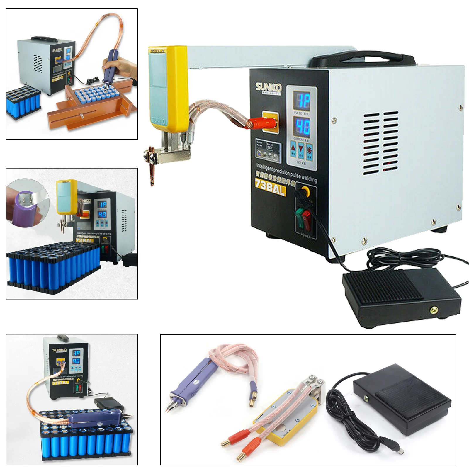 スポット溶接機 3.6KW 110V、調整可能な伸縮アームスポット溶接機、パルス出力付きスポット溶接機