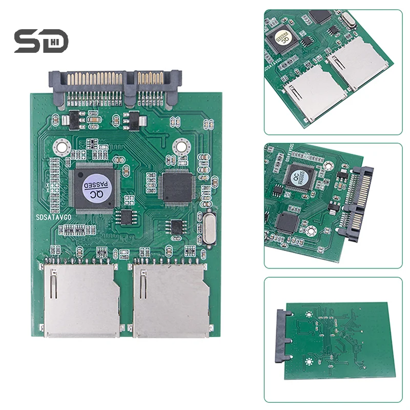 Dual SD To SATA Hard Disk Adapter Card Industrial-grade SD To Serial Port Hard Disk Board Support RAID 0 High-speed Stable