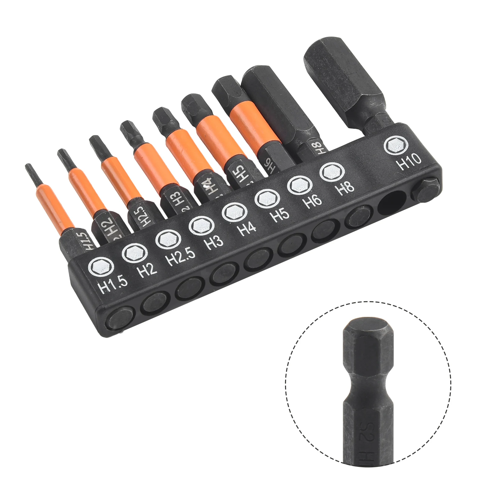 

Electric Screwdriver Screwdriver Bits DIY Home Projects 9pcs Set Alloy Steel Black H1.5-H10 Hex Screwdriver Bit