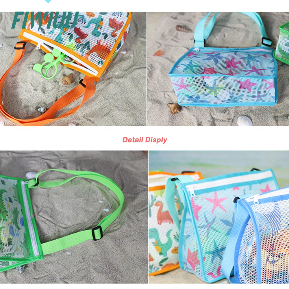 Fiwiuu-Bolso cruzado de malla para niños, bolsa de concha para verano, Mini Satchel, bolso de seda, bolsa con estampado Animal