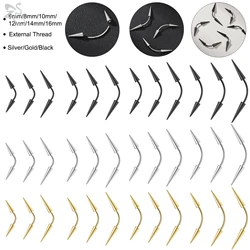 ZS 3Pcs/lot Spike Bridge Piercing Stainless Steel Eyebrow Ring External Thread Cartilage Earring Black Color Labret Piercing 16G