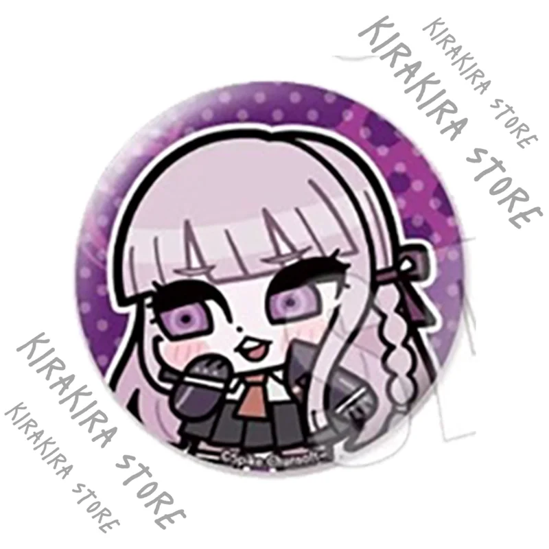 Kirigiri Kyoko Kaede Akamatsu Monomi Q نسخة شارة Danganronpa دبوس الصدر صفيح شعار بروش رسمي حلية كوميك كون