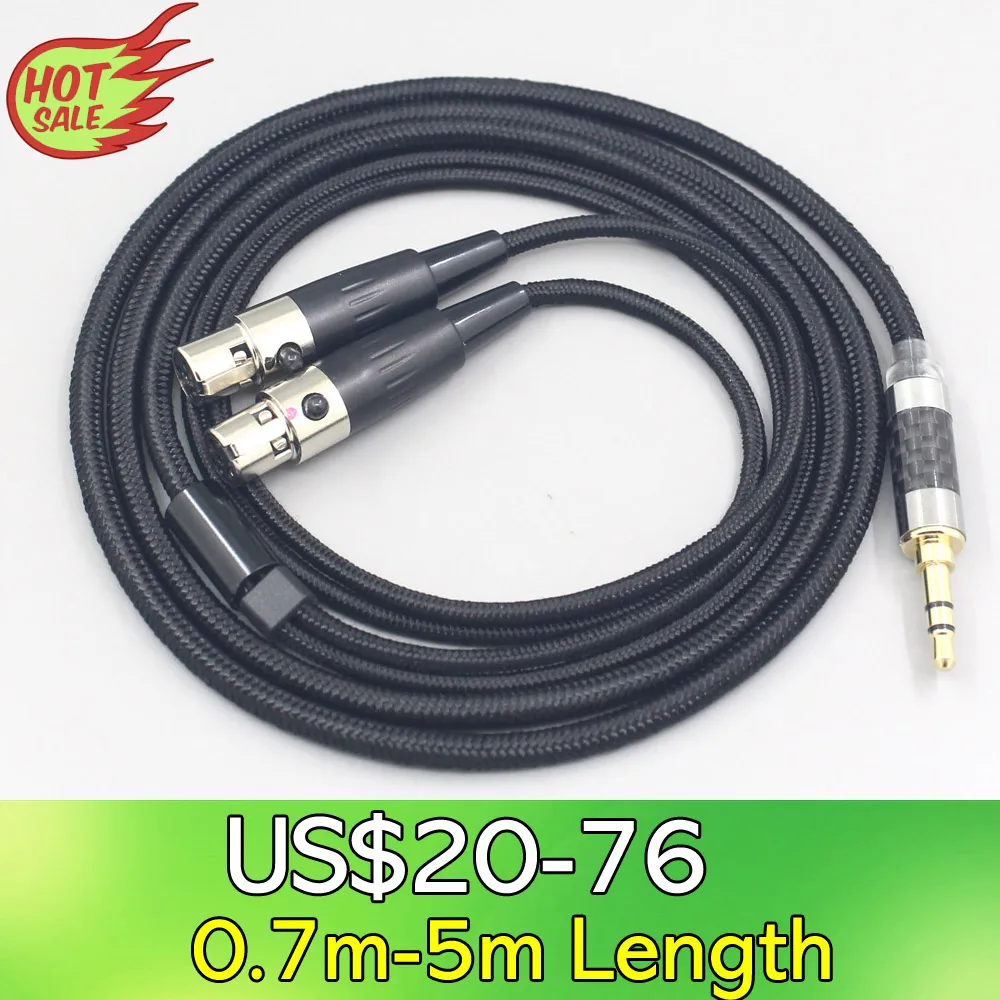 

6.5mm XLR 4.4mm Super Soft Headphone Nylon OFC Cable For Monolith M1570 Over Ear Open Back Balanced Planar Headphone