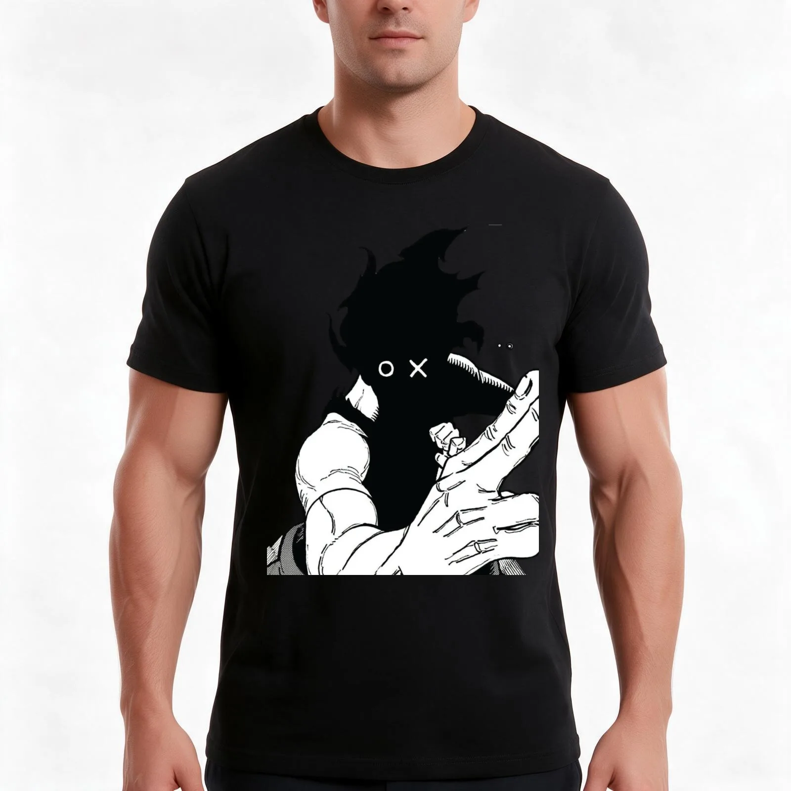 Benimaru Shinmon T-Shirt, Summer Casual Cotton Tee, Oversized Streetwear Tops, Vintage Graphic Print, Loose Fit Short Sleeve