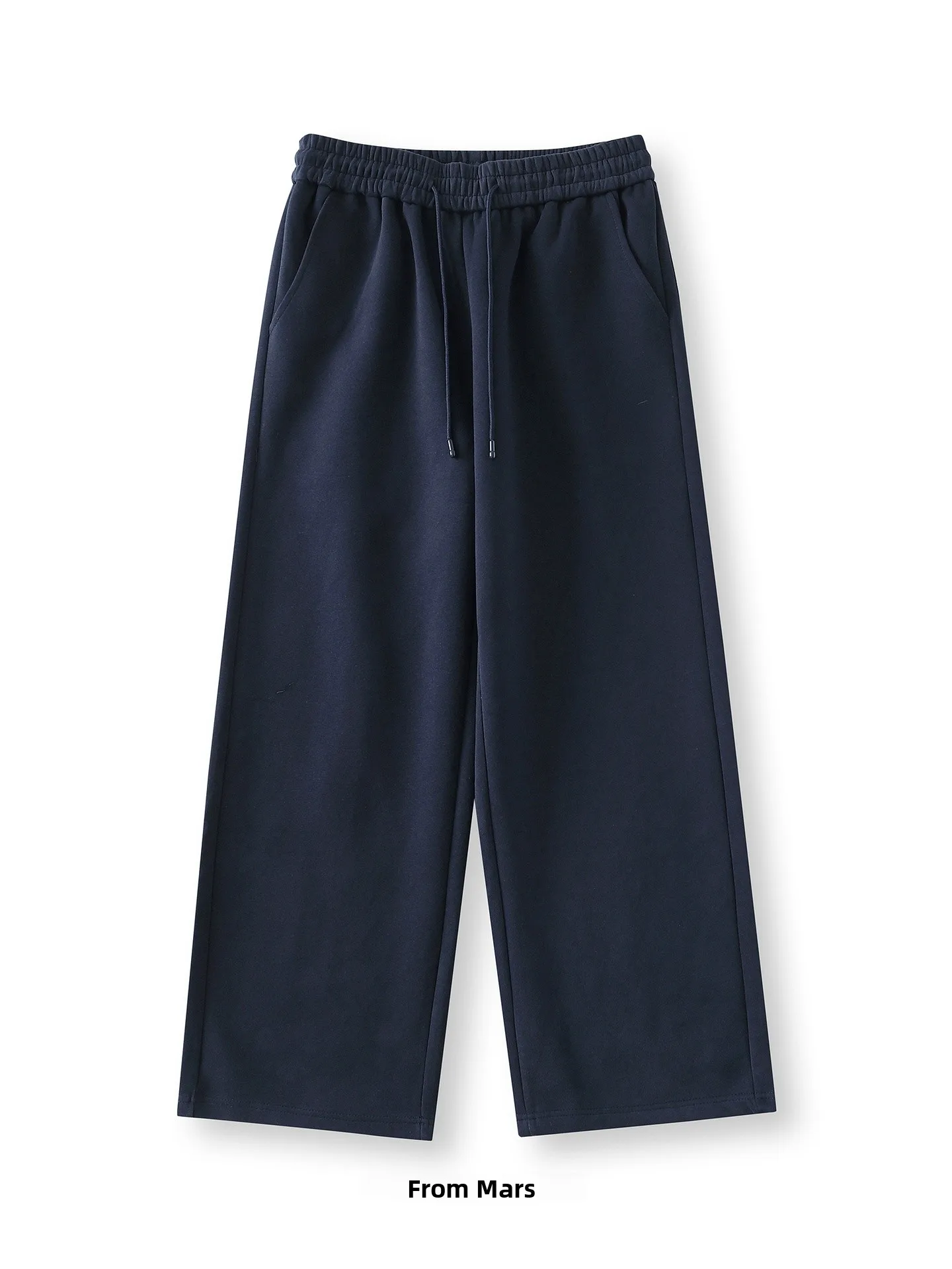 

Loose Fit Lazy Spor Casual Pants Straight Leg Cotton Polyester Blend Autumn Winter Street Sle Pure Color Dstring Freedom