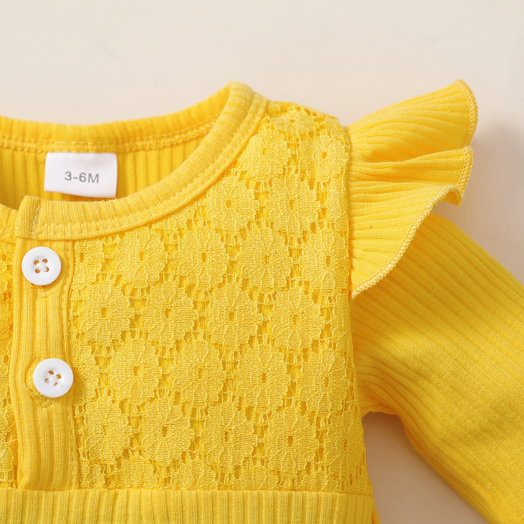Spring Clothes Newborn Baby Girl Clothing Sets Yellow Long Sleeve Bodysuit+Flowers Pant+Headband 3PCS Outfits for Toddler Girl