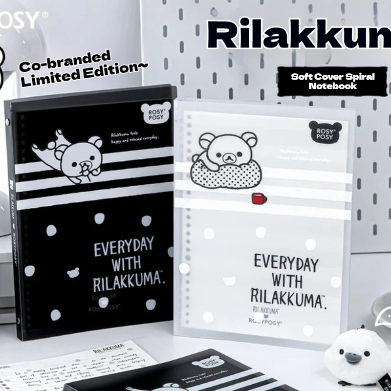 Rosyposy Rilakkuma Loose Leaf Notebook B5 Lined Cartoon Soft Cover Notepad Office Stationery Planner Journal