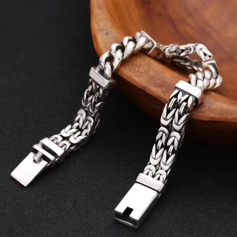Wholesale S925 Sterling Silver Bracelet Fashion Personality Bracelet Thai Silver Dominant Fashion Men's Bracelet Fashion