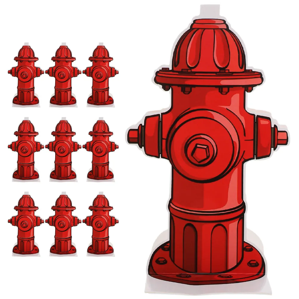 

10 Pcs Fire Hydrant Stickers Realistic Dog Training Aid Reusable Pet Pee Pad Column Indoor Outdoor Use Dog Toilet Urine Guide