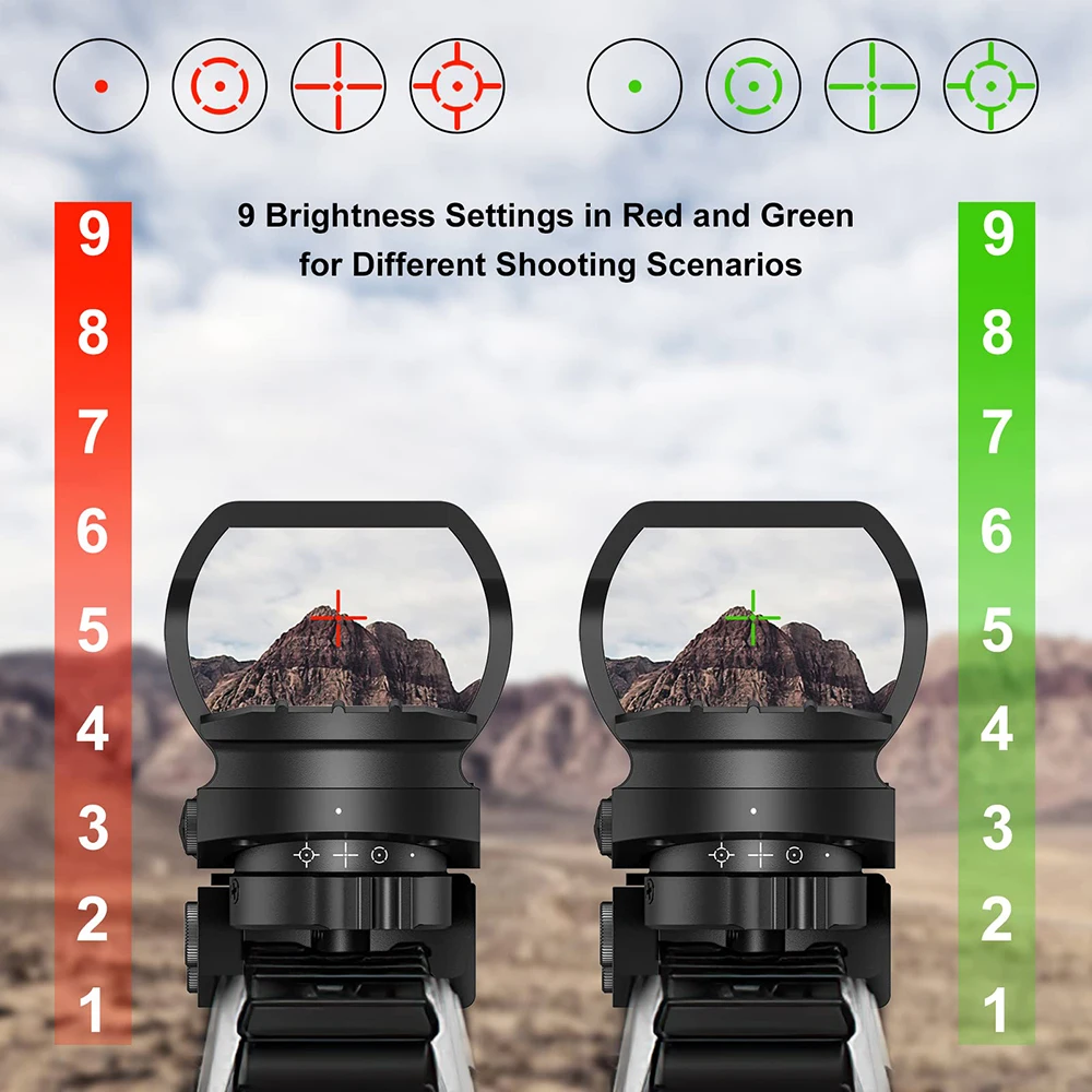 Imagem -03 - Reen Reen ot ot Ight Light Eeticle Ight Eflex Ight Luz im im Tical Ptical Cope Lidar Ololimador Iiflescope com Ount Uick Taetach Ount Montagem para 20 mm Ail Ail 1x22x33 ed ed