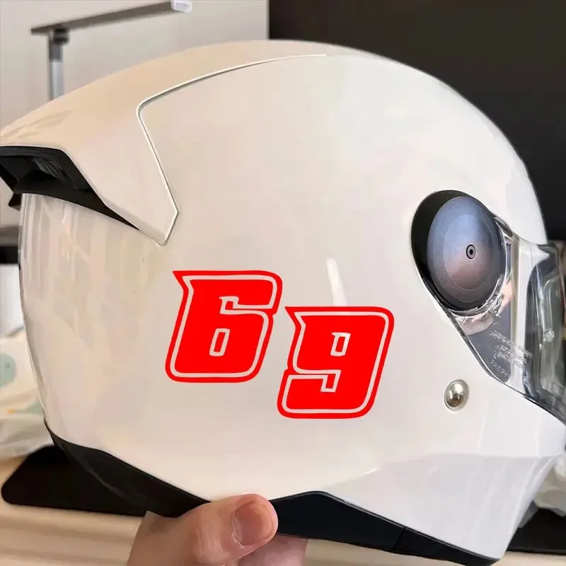 0-9 Red Number Motorcycle Sticker Waterproof Vinyl Decal for Helmet Fender Fairing Tank Scooter Car Bike Decoration