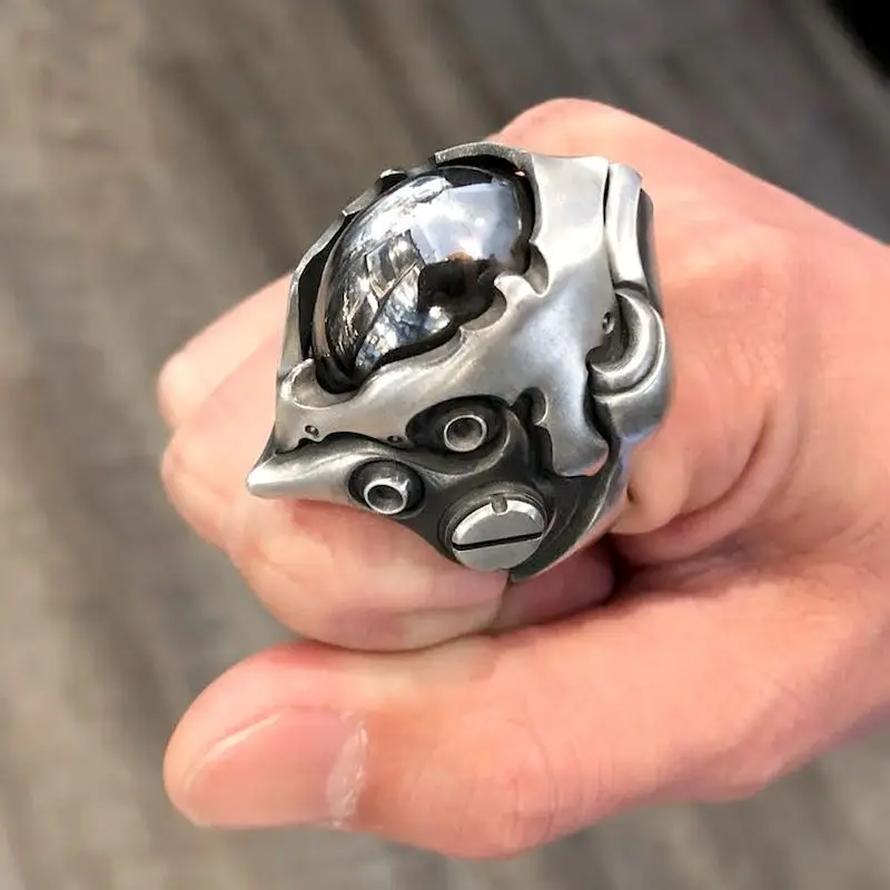 Outdoor Retro EDC Armor Design Mecha Ring Can Adjustable Creative Gifts Tools