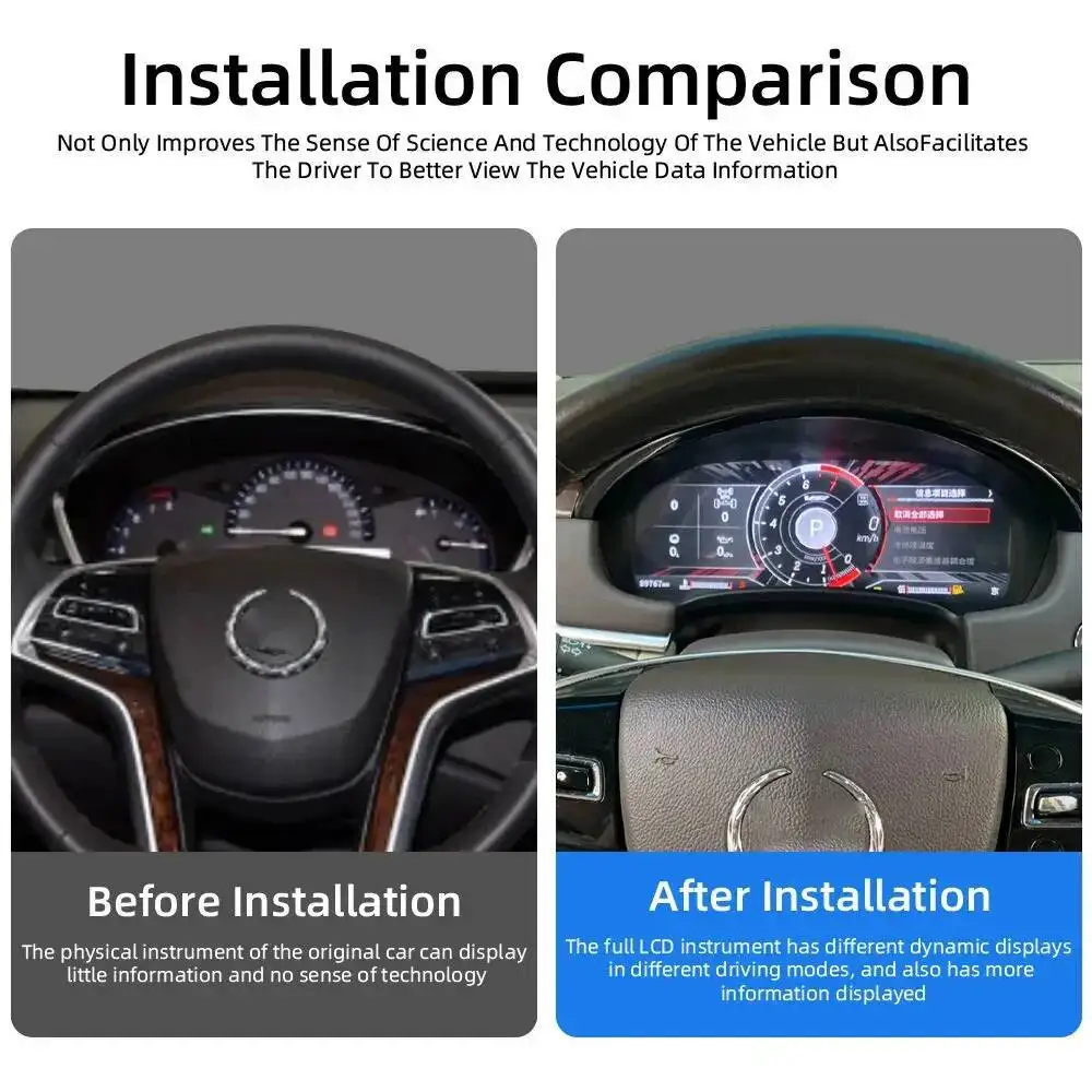 Y For Cadillac SRX XT5 XT6 2013-2015 2016-2024 Virtual Cockpit Car Digital Cluster Instrument Auto Speedometer Tachometer Screen