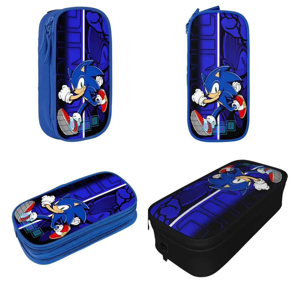 صندوق أقلام Sonices Hedgehoges بطبقة مزدوجة وإكسسوارات مدرسية ذات سعة كبيرة حقيبة أقلام رصاص هدية مذهلة #2