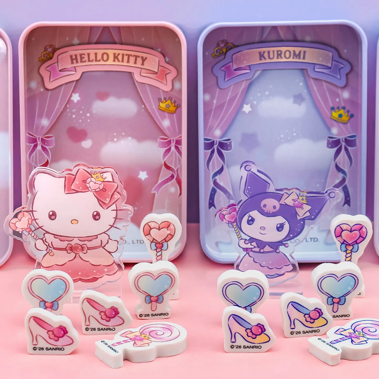 Iigen Sanrio Kawaii Shaped Eraser Box High Aesthetic Stationery Kuromi Hello Kitty Daily Use Class Reward Gift