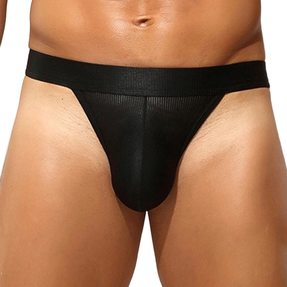 Bedroom Wear Black,White,Red,Pink,Blue Mens G-String Lightweight Mesh Sheer U Pouch Low Waist Breathable Solid Color