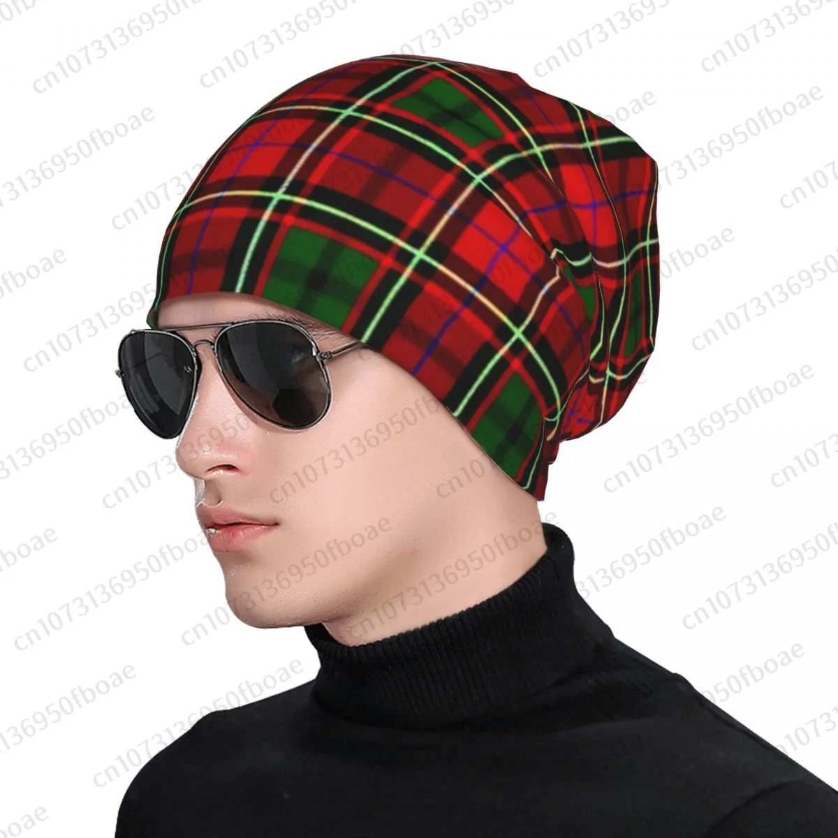 Scottish PLAID ROYAL STEWART TARTAN Beanies Cap Unisex Soft Thin Knitted Outdoor Knit Bonnet