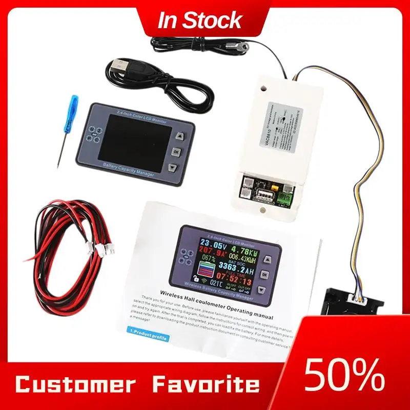 Top Verkoop 120V 300A VAC8810F 2.4 Inch Kleuren LCD Draadloze Batterij Capaciteit Tester Coulombmeter Stroom Spanning Power Meter Detector