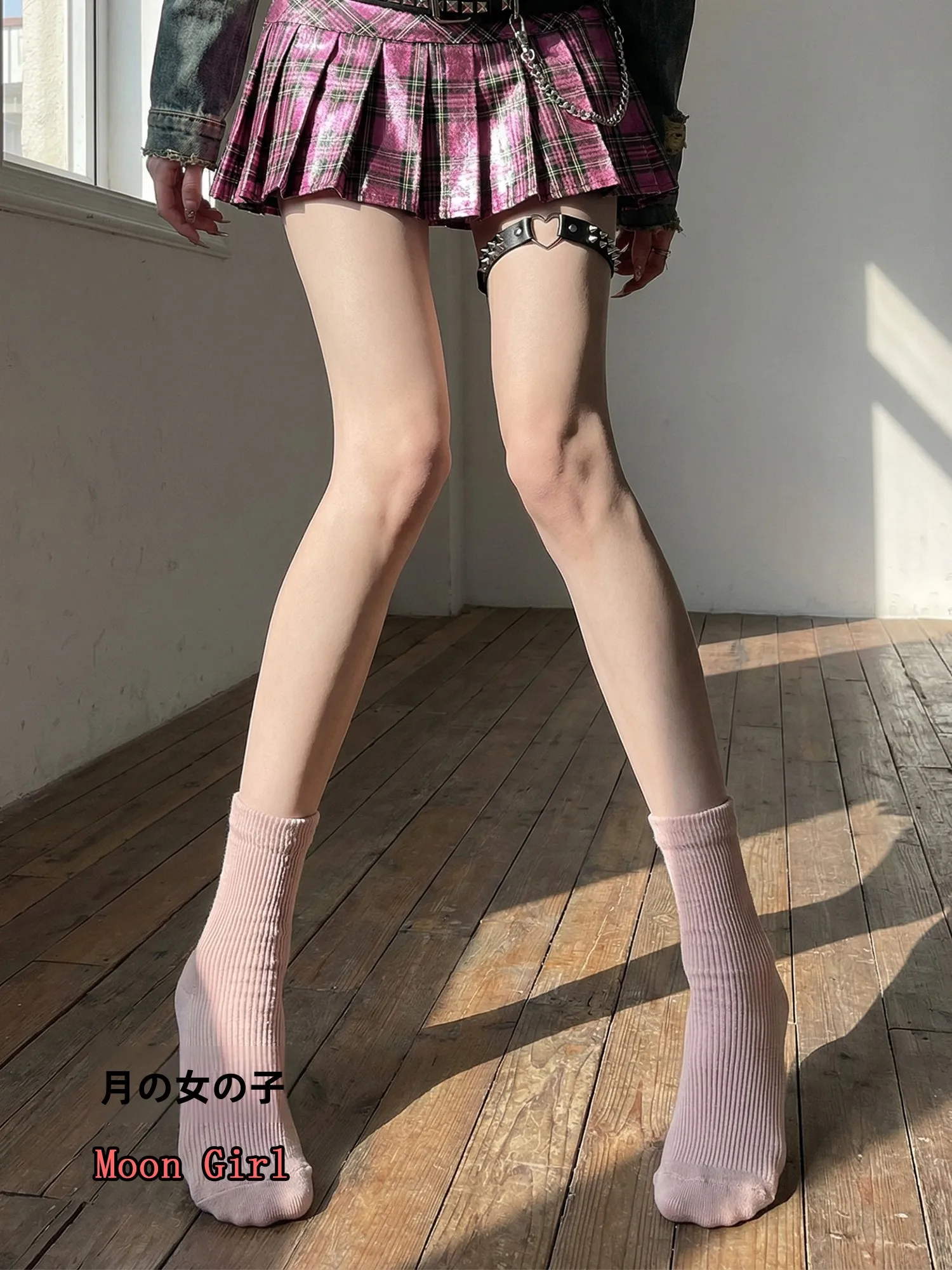 meias-confortaveis-​​de-algodao-puro-ate-a-panturrilha-meias-femininas-com-listras-verticais-moon-girl-ballet-sle-retro-cotton-sos-quentes-e-macias