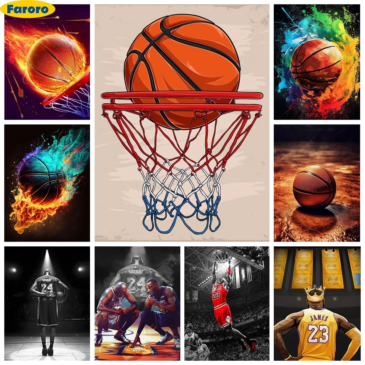 Basketball Sports 5D Diamond Painting Kit Sports Star KKobe Diamond Embroidery Cross Stitch Hand Collection Gift Home Wall Decor