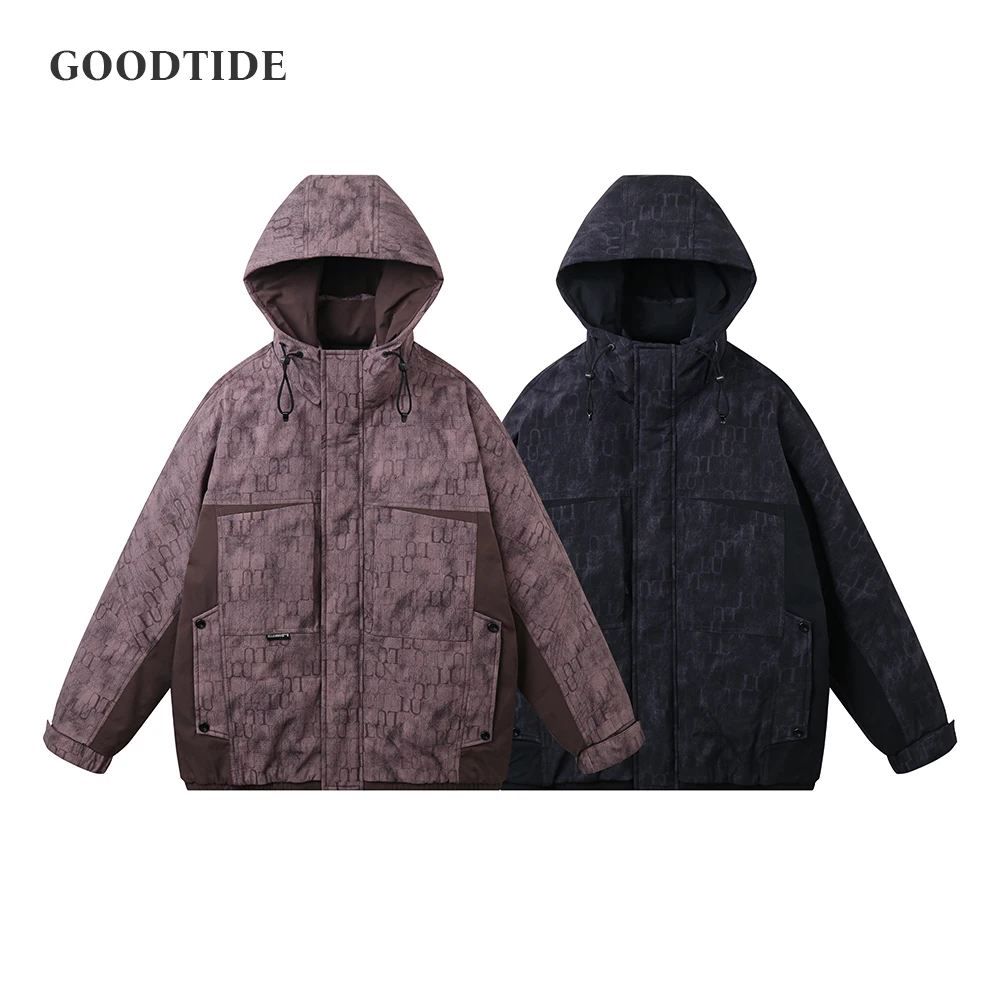 

Men's 90% White Duck Down Hooded Printed Puffer Jacket 2025 Winter New Windproof Cold-Resistant Outerwear