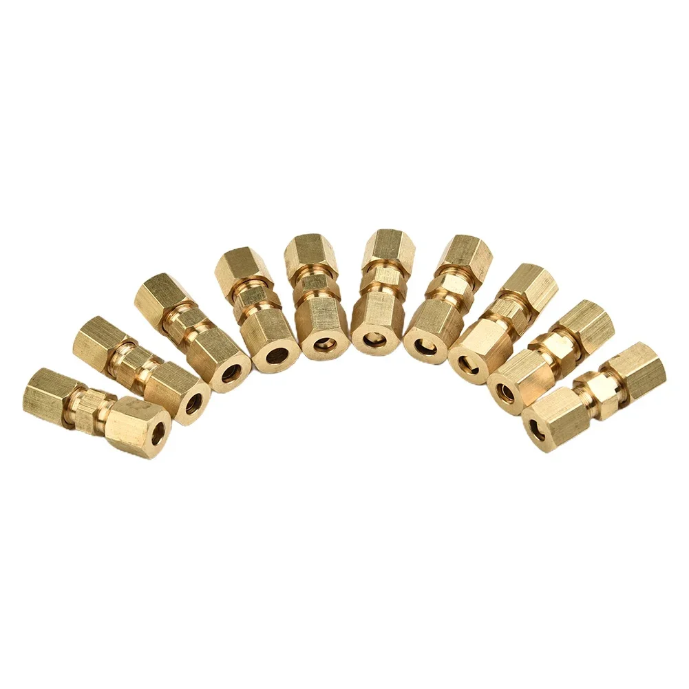 10pcs Brake Fittings Brass Inverted Pipeline Accessory Connector Unions Tools Union Adapter Flare Fitting Compression