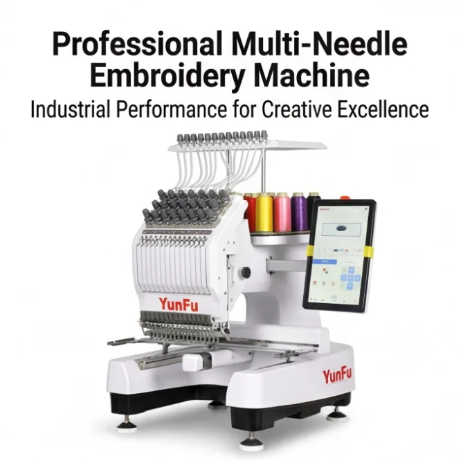 Multifunction High Speed Single Head 15 Needles Computerized Embroidery Machine for Cap T-shirt Flat Garment Business