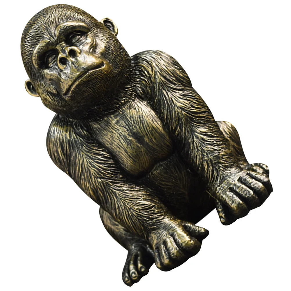 

Premium Resin Gorilla Statue Decorative Home Decoration Realistic Sculpture for Desk Shelf Table Top Festive Indoor Ornament