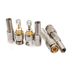 5Pcs BNC Solderless Connector Q9 HD Video Oscilloscope Male Plug Welding Free 75-5 Ohm Monitoring Weldings Cable Connectors